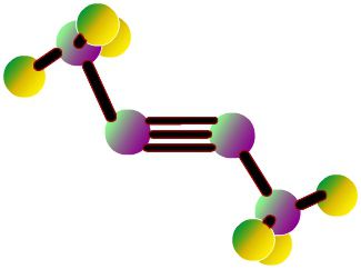 Wzór strukturalny i molekularny: acetylen